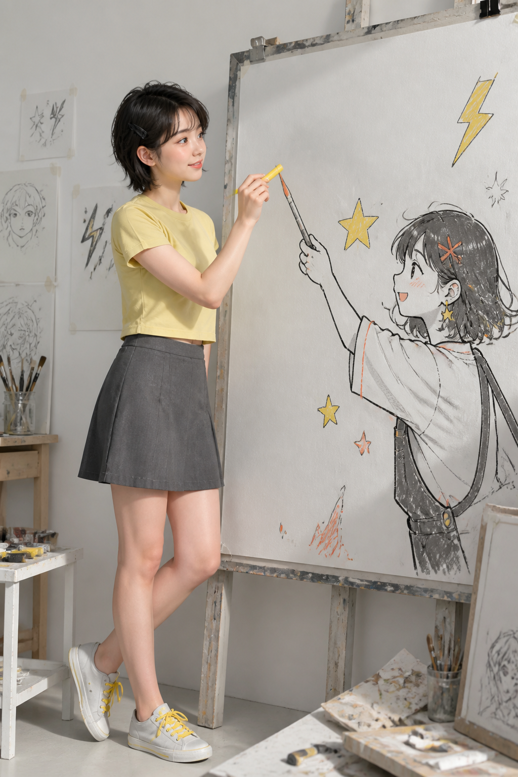 今天画个酷女孩主题样片 1