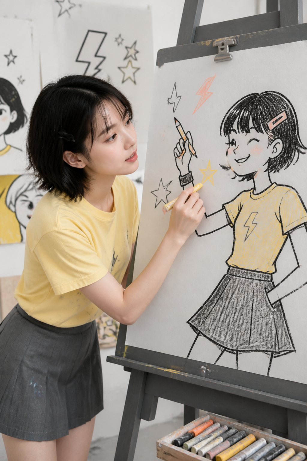 今天画个酷女孩主题样片 4