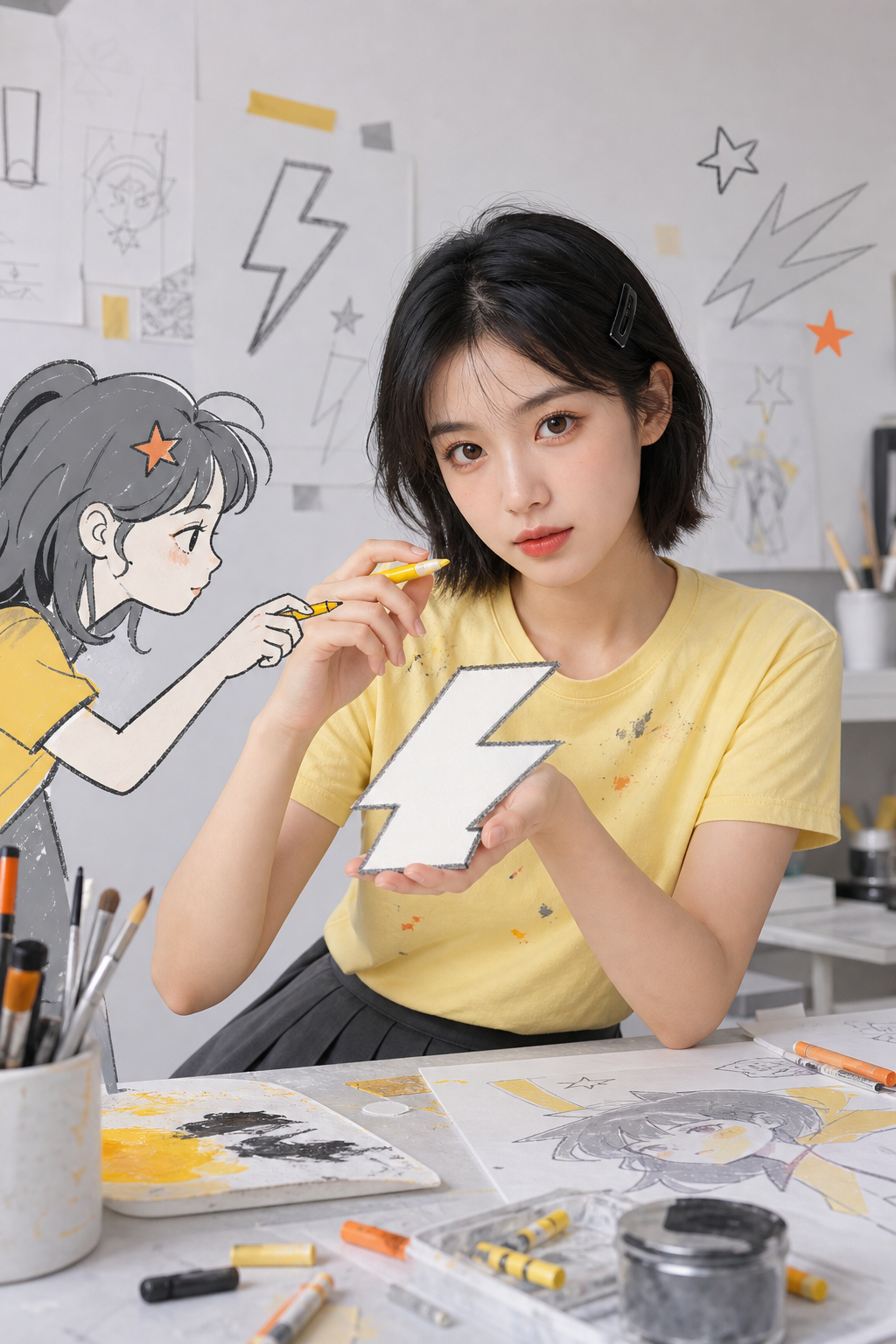 今天画个酷女孩主题样片 7