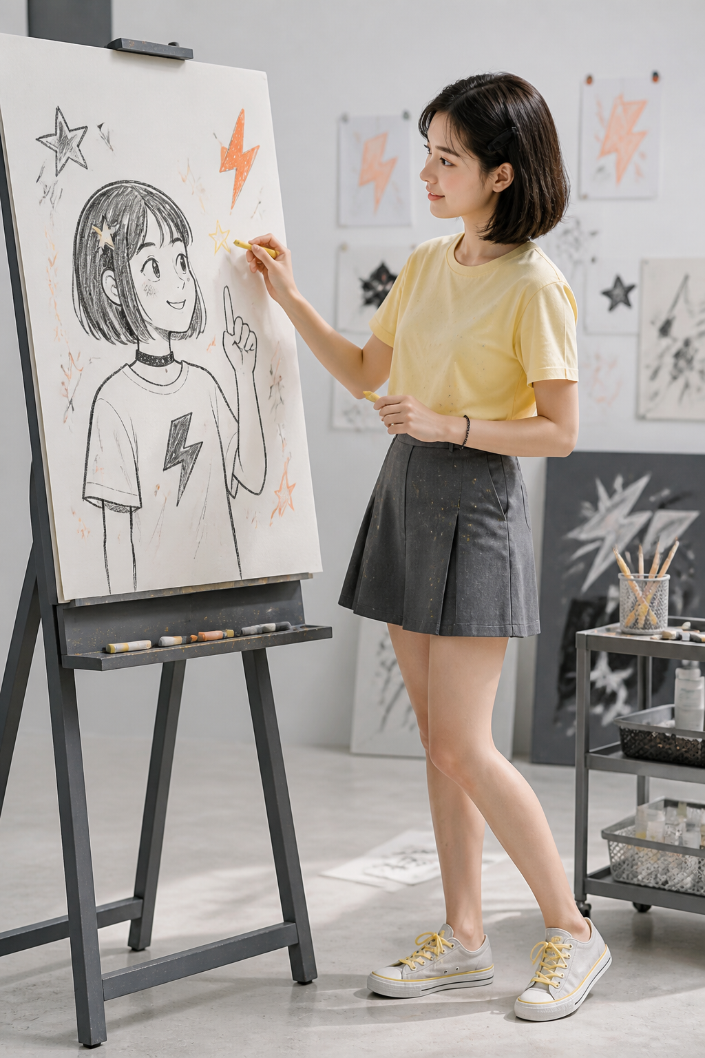 今天画个酷女孩主题样片 5
