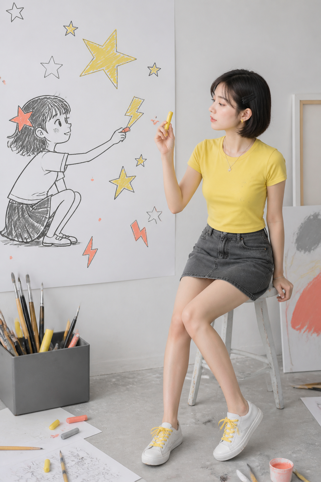 今天画个酷女孩主题样片 6